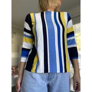 Ruby Rd. Petite Cabana Club Multi Stripe Sweater - Size Petite Small